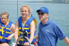 Alyssa at the helm, with Lauren and Randy